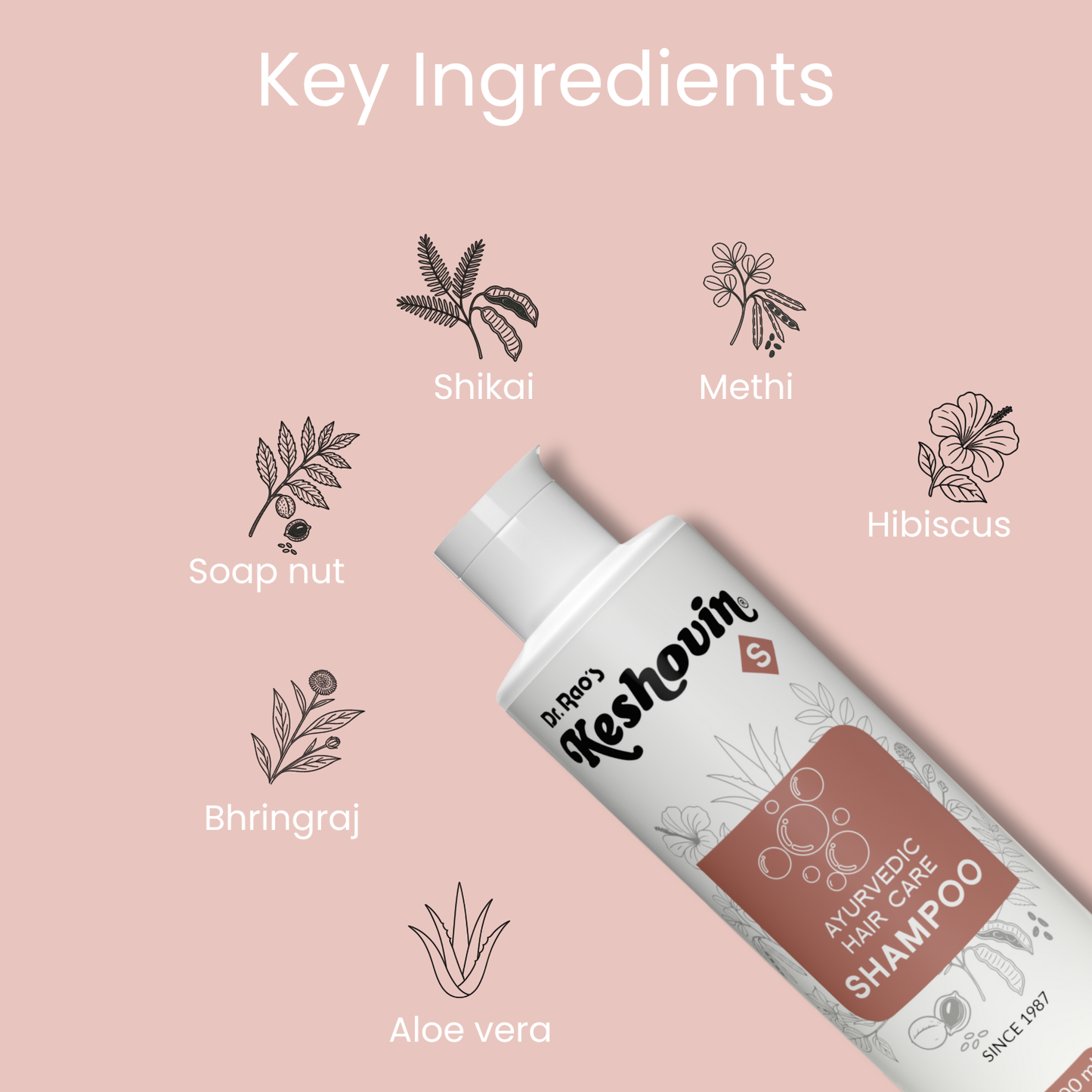 Keshovin Herbal Ayurvedic hair shampoo for healthy scalp and Hair growth