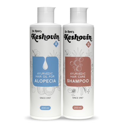 Reduce Bald Patches, Beard Hair Loss & Control Hair Thinning – Keshovin-A Ayurvedic Hair Oil for Alopecia