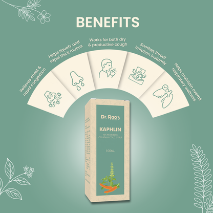Relief from Dry & Productive Cough, Throat Irritation & Chest Congestion – Kaphlin Ayurvedic Cough Syrup