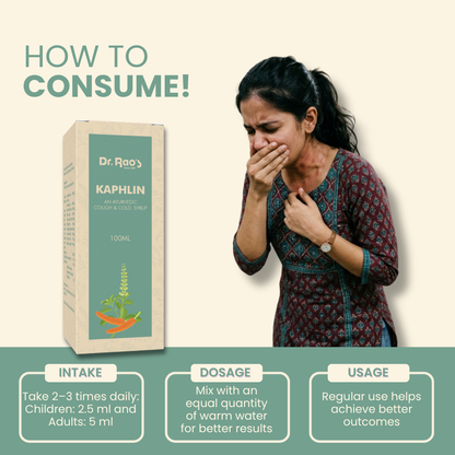 Relief from Dry & Productive Cough, Throat Irritation & Chest Congestion – Kaphlin Ayurvedic Cough Syrup