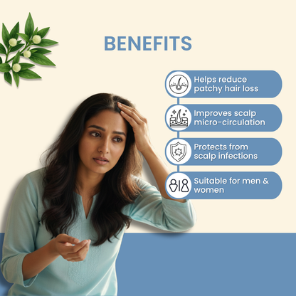 Reduce Bald Patches, Beard Hair Loss & Control Hair Thinning – Keshovin-A Ayurvedic Hair Oil for Alopecia
