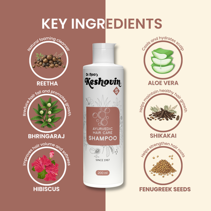 Healthy Scalp & Strong Hair Growth Support Shampoo – Keshovin-S Ayurvedic Hair Shampoo