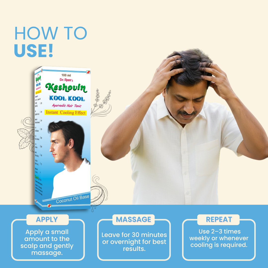 Instant Head Cooling & Relaxation with Scalp Nourishment – Keshovin Kool-Kool Herbal Instant Cooling Oil