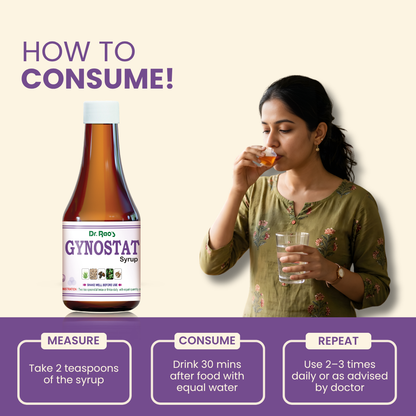 Menstrual Regulation, Hormonal Balance & Uterine Health Support – Gynostat Ayurvedic Syrup